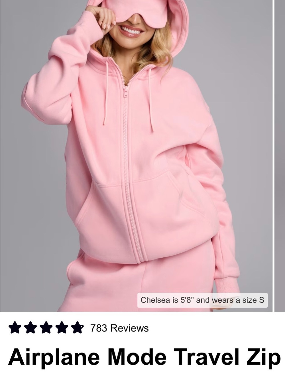 Airplane Mode Travel Zip Hoodie - Soft Pink
